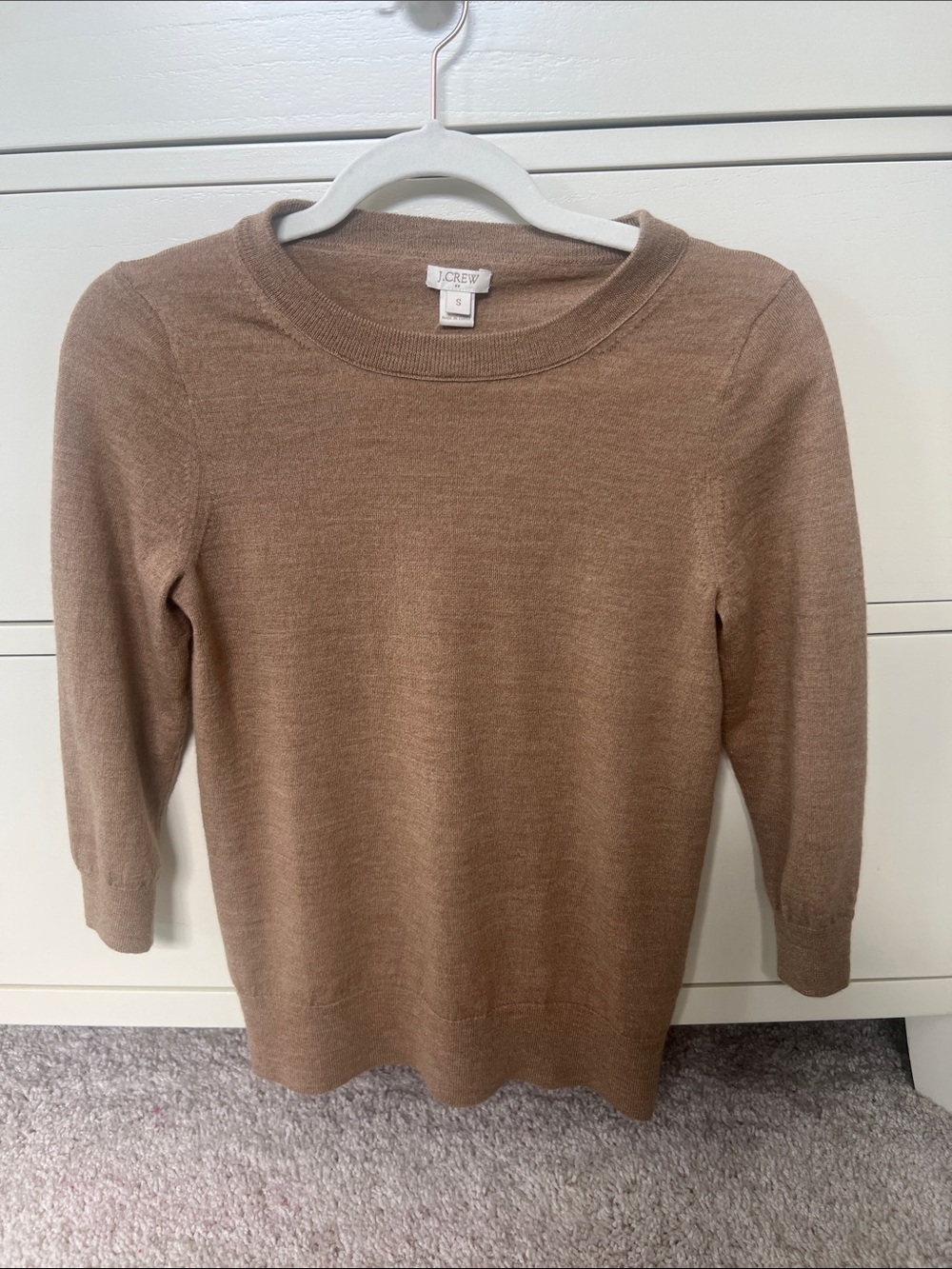 J. Crew camel merino wool Crewneck sweater small
